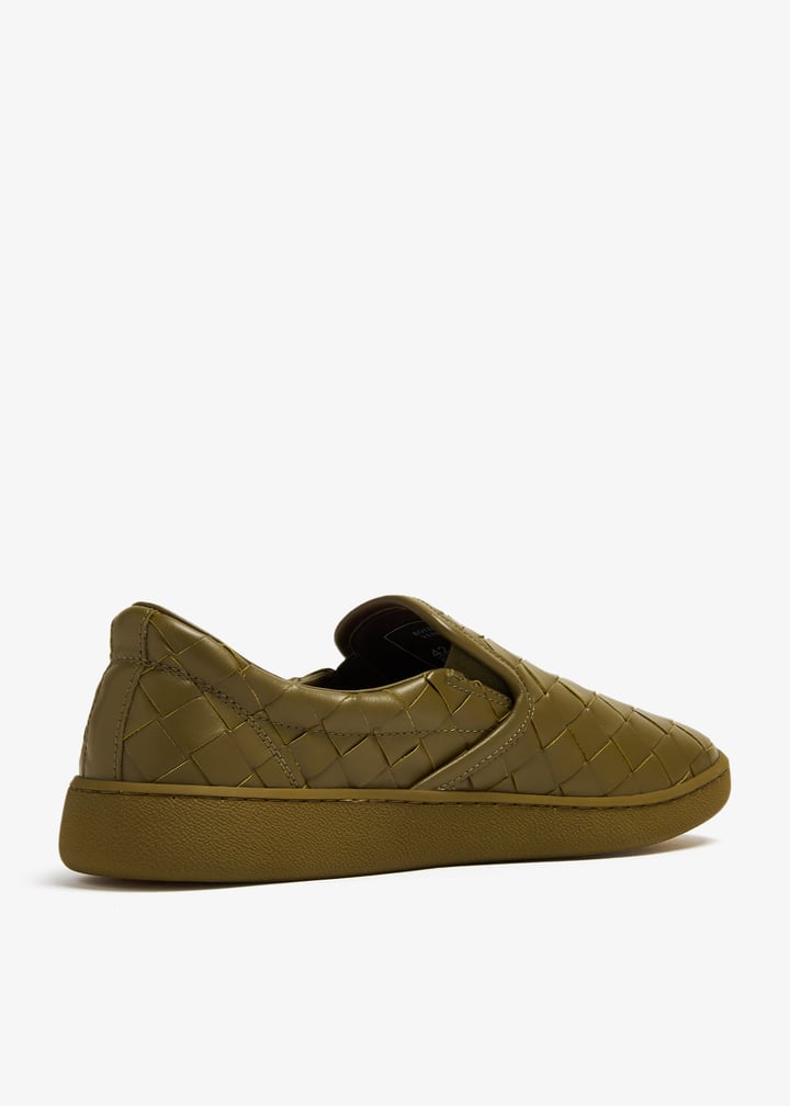 【関税＆送料込み】Bottega Veneta Sawyer Leather Sneakers Sawyer leather slip-on sneakers in beige - Bottega Veneta