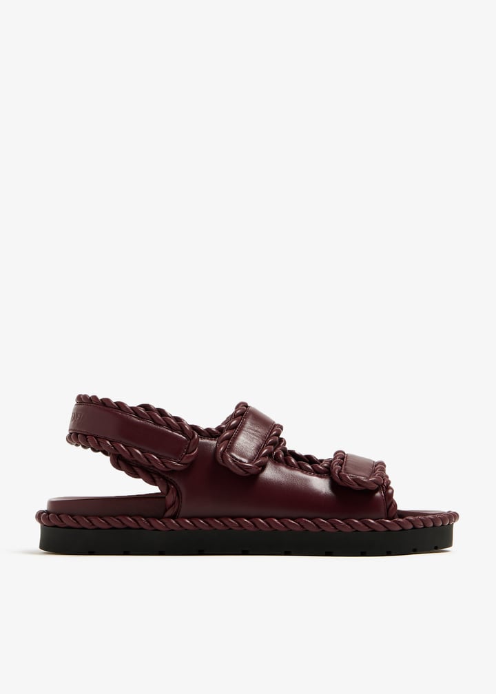 Bottega Veneta Jack flat sandals for Women - Burgundy in UAE