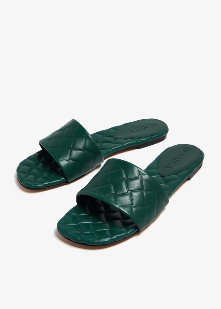 Bottega Veneta Amy flat mules for Women - Green in UAE