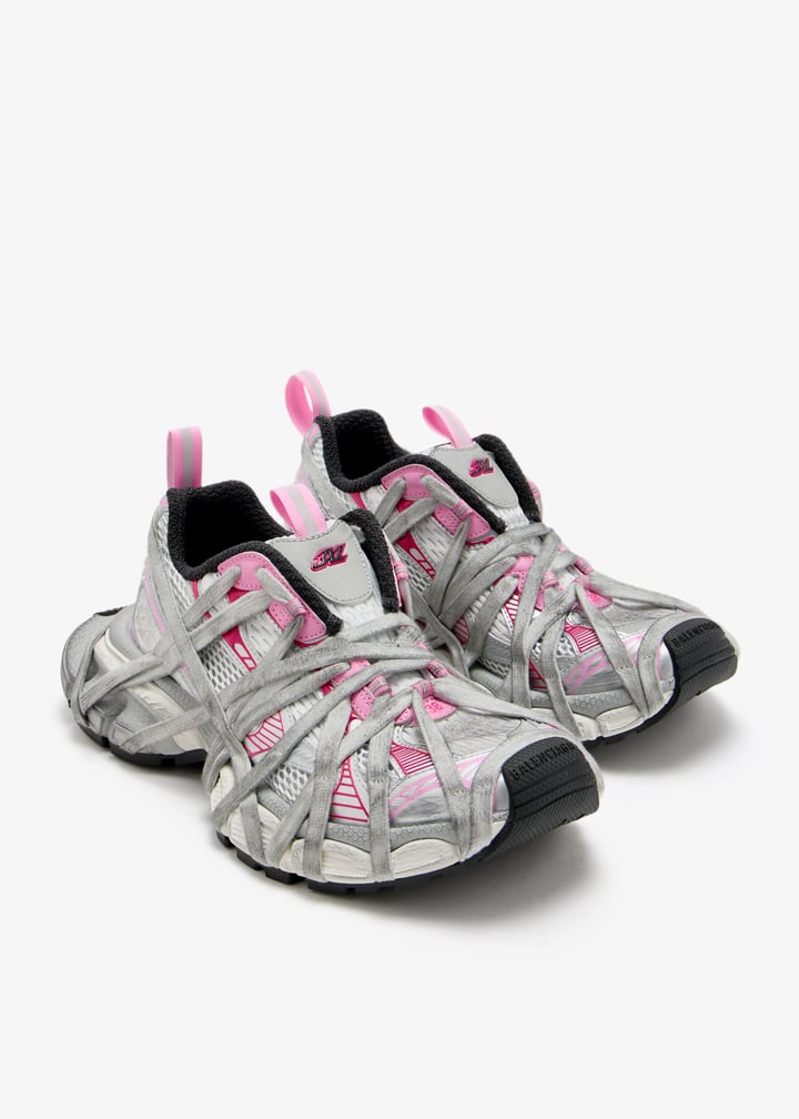 スニーカー BALENCIAGA 3XL low-top mesh sneakers GRY/PINK/DRK GREY Women's 3xl Toe Spray Sneaker in Grey/pink/dark Grey