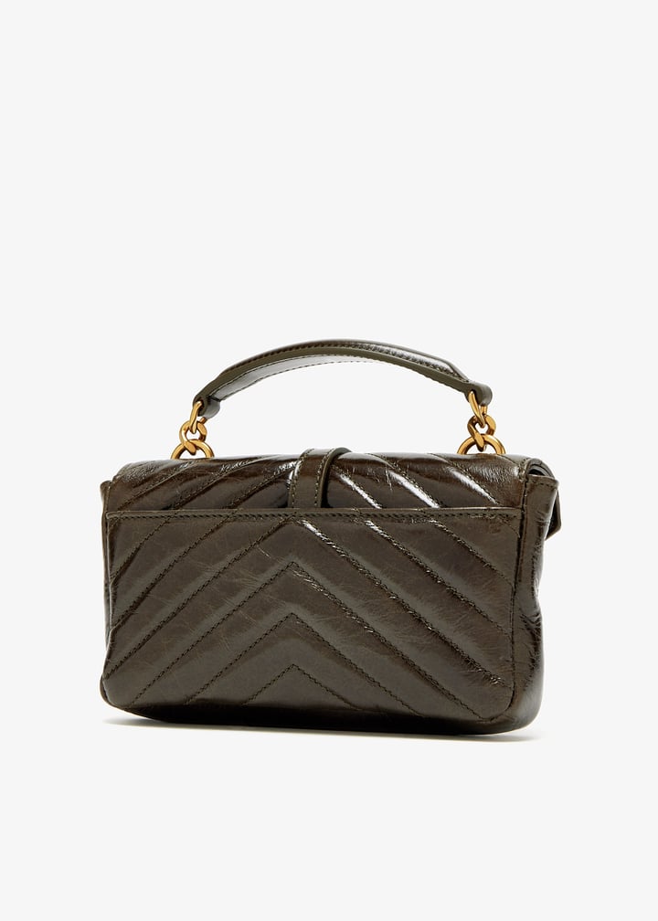 【関税&送料込】Saint Laurent Mini Borsa College In Pelle College Mini metalassé leather shoulder bag in black - Saint