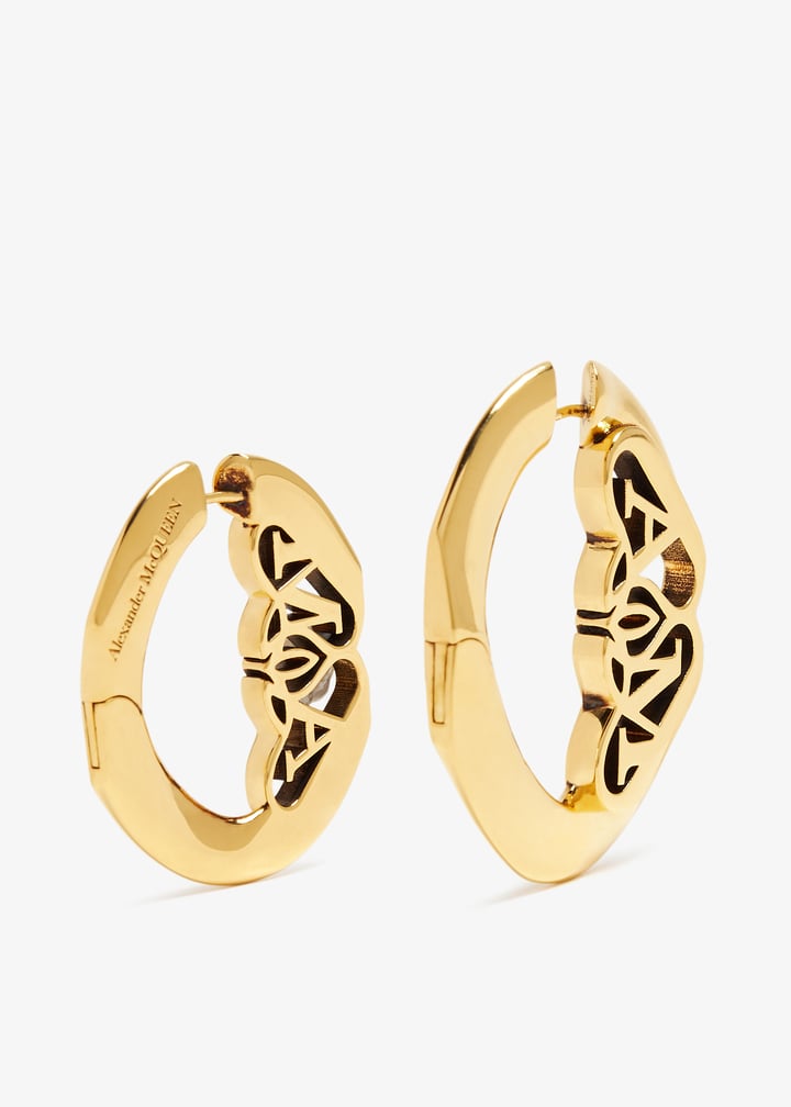 McQueen Seal Logo earrings for Women - Gold in Qatar | Level