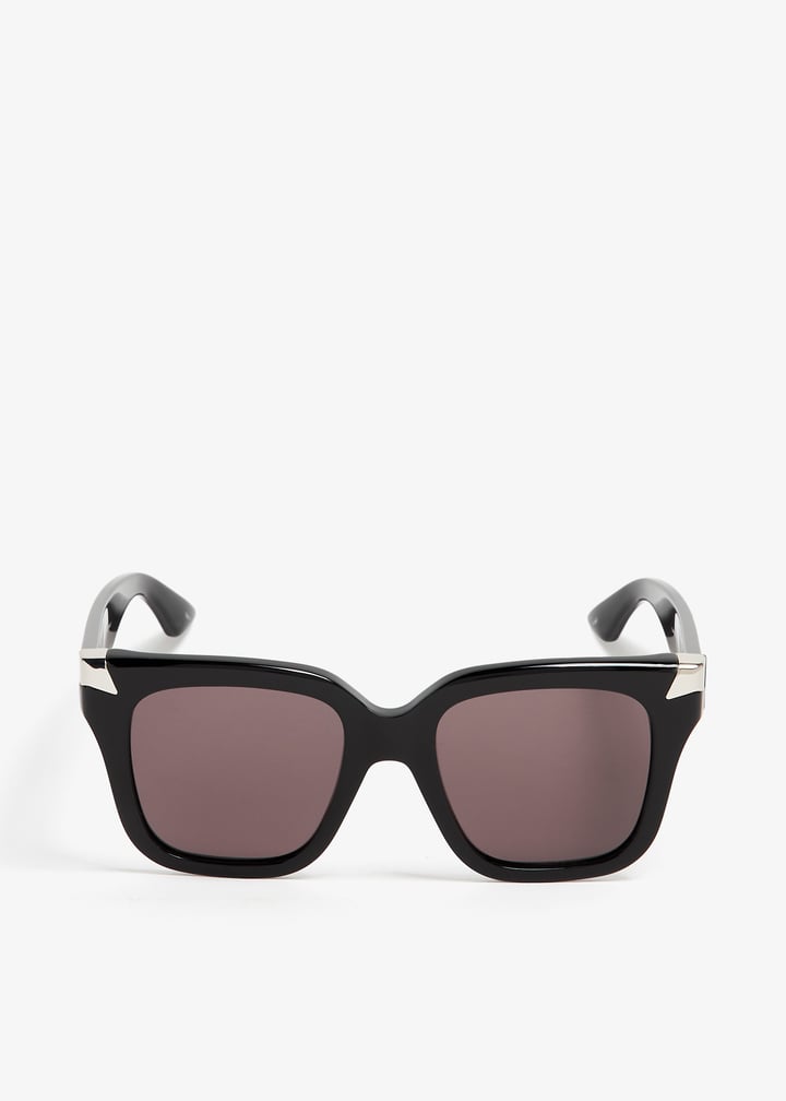 McQueen Punk Rivet Oversize sunglasses for Women - Black in