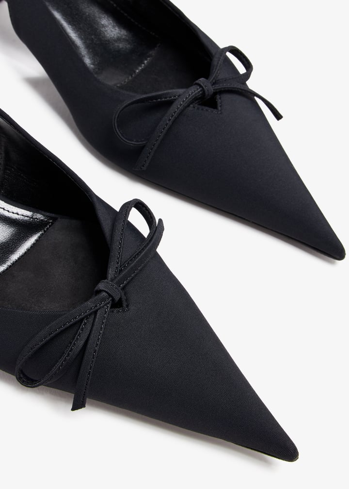 BALENCIAGA Knife Bow 40mm ミュール ブラック Knife Bow leather mules in black - Balenciaga | Mytheresa