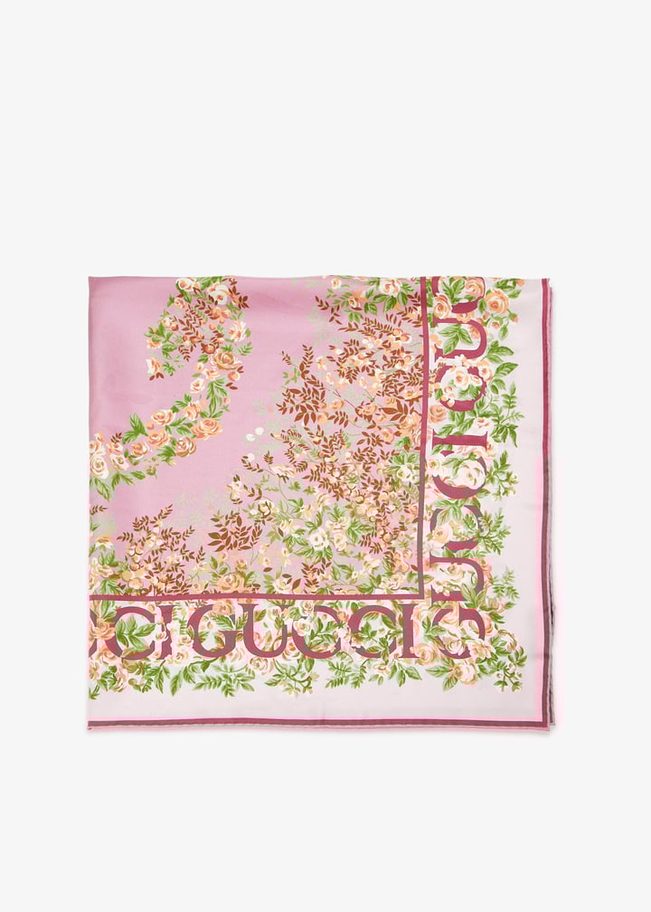 スカーフ Gucci Gucci Interlocking G Floral Print Foulard Gucci Interlocking G floral print silk carré scarf for Women