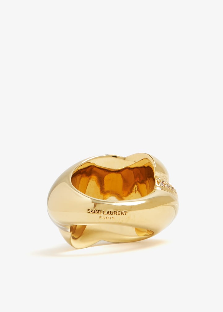 Saint Laurent Crystal Whirlwind ring for Women Gold in KSA