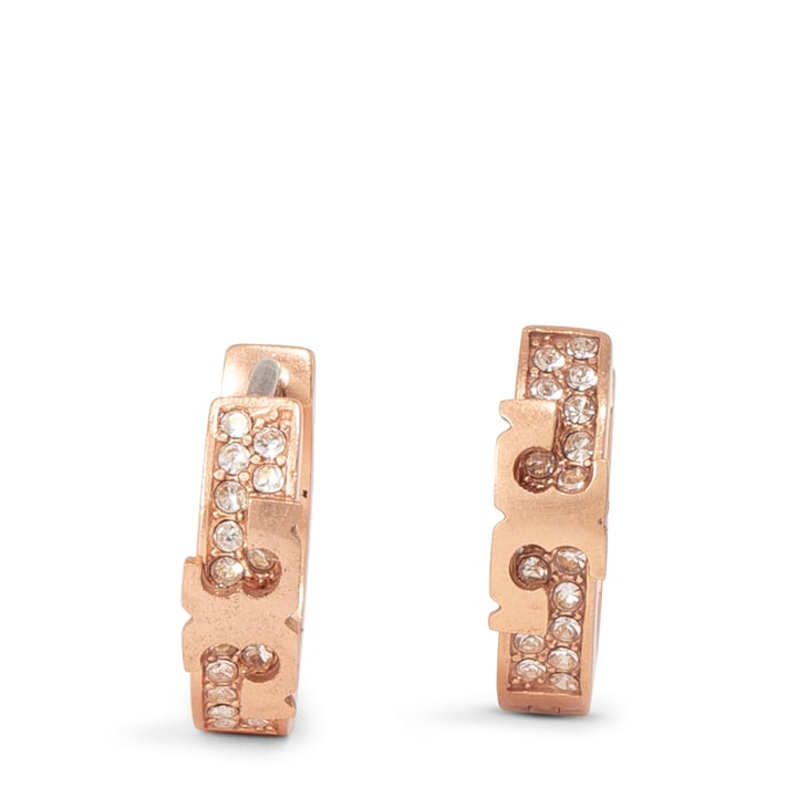 Tory Burch Serif-T Pavé Huggie hoop earrings for Women - Pink in