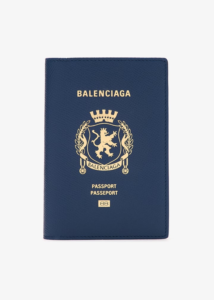 Balenciaga Logo passport holder for Men - Blue in UAE