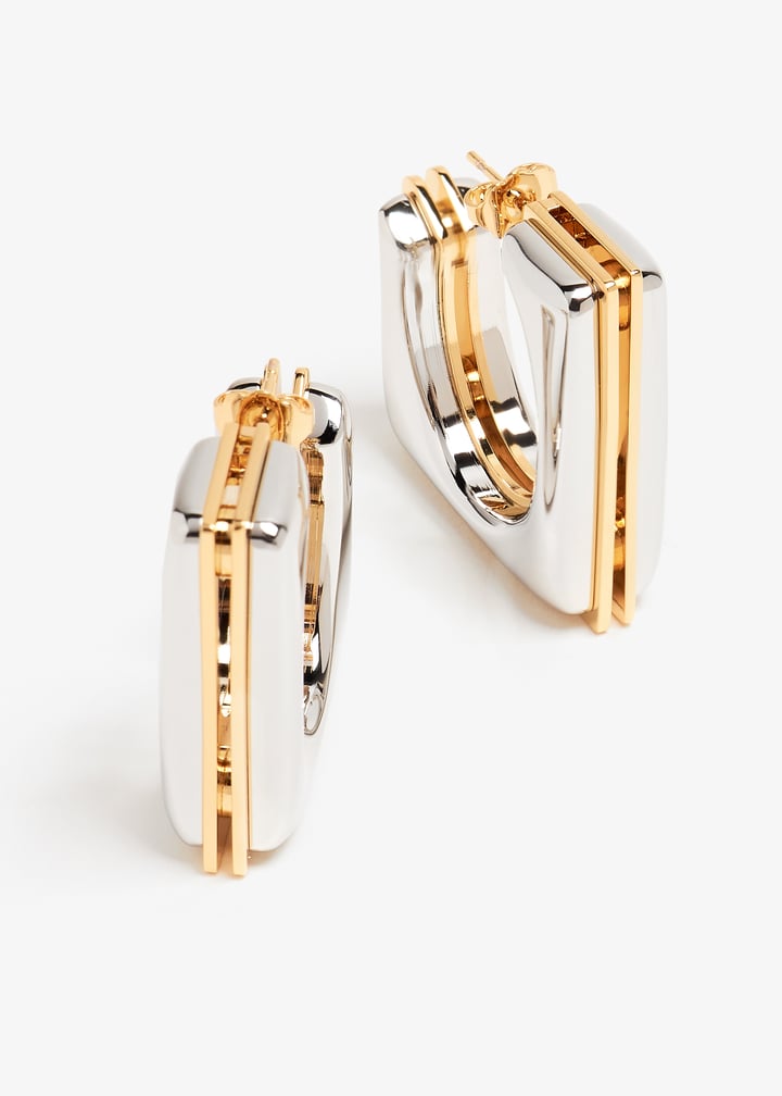 Saint Laurent Split square hoop earrings for Women - Silver