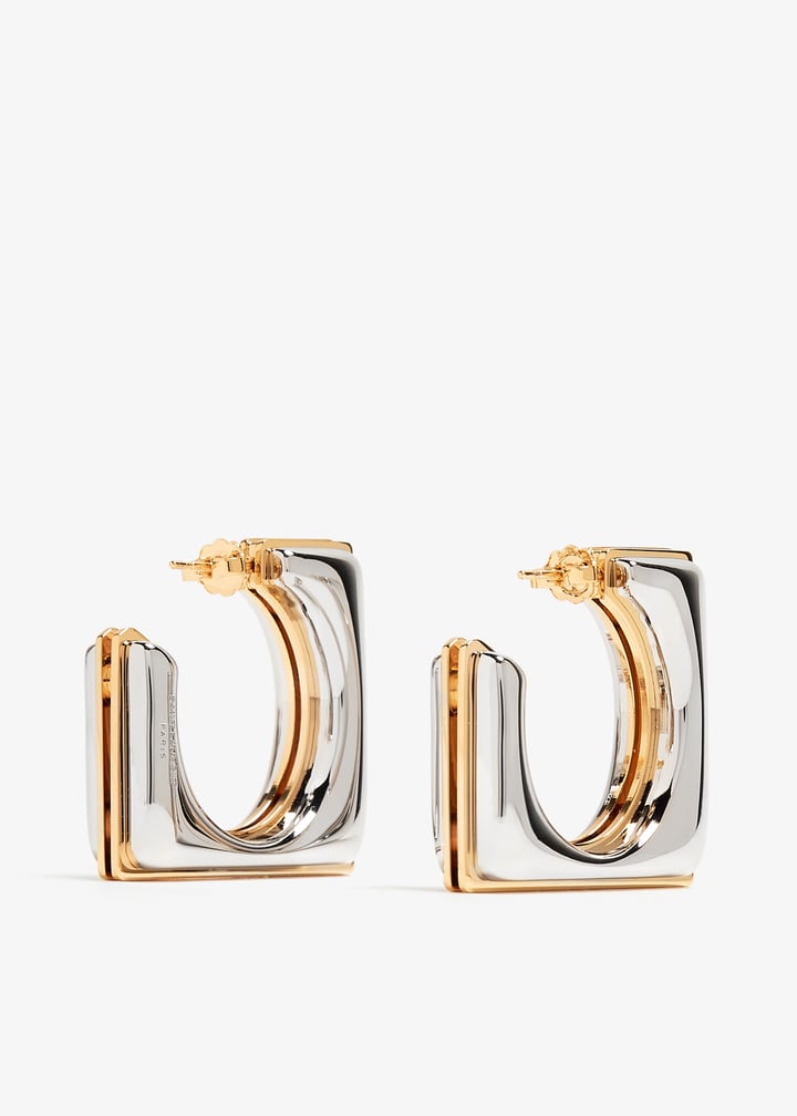 Saint Laurent Split square hoop earrings for Women - Silver