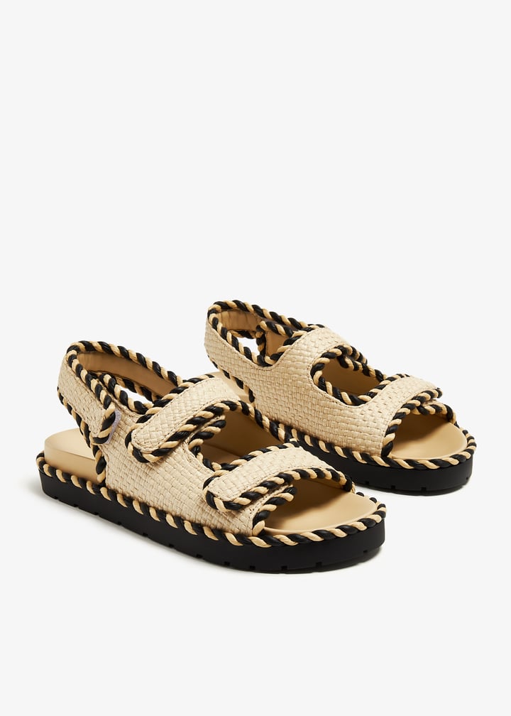 サンダル・ミュール BOTTEGA VENETA JACK RAFIA FLAT SANDALS Bottega Veneta Jack flat sandals for Women - Beige in UAE