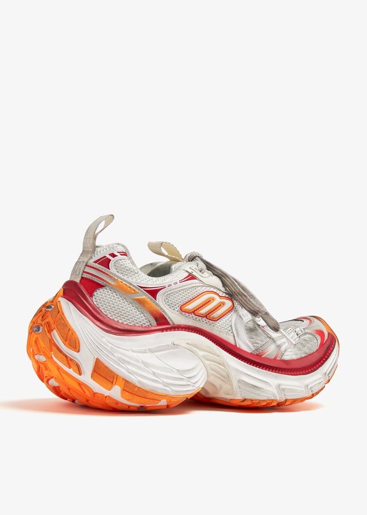 関税込【BALENCIAGA】10XL mesh sneakers White/Orange Balenciaga White & Orange 10XL Sneakers Balenciaga
