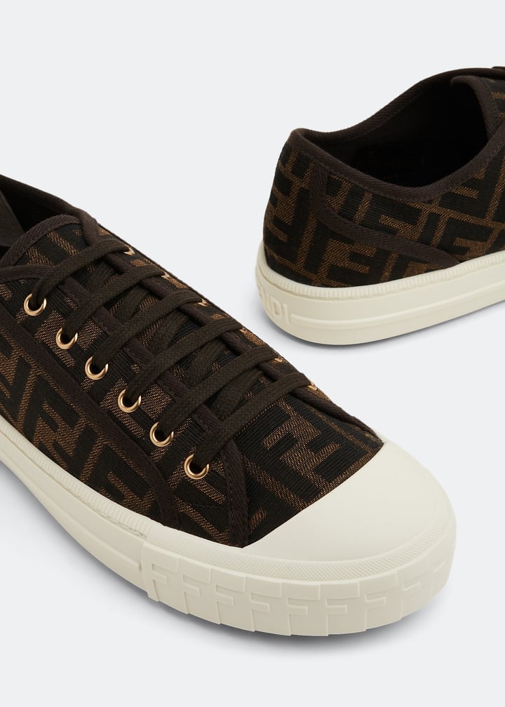 スニーカー FENDI DOMINO SNEAKERS IN SMOOTH LEATHER FENDI Domino sneakers for Men - Black in KSA | Level Shoes
