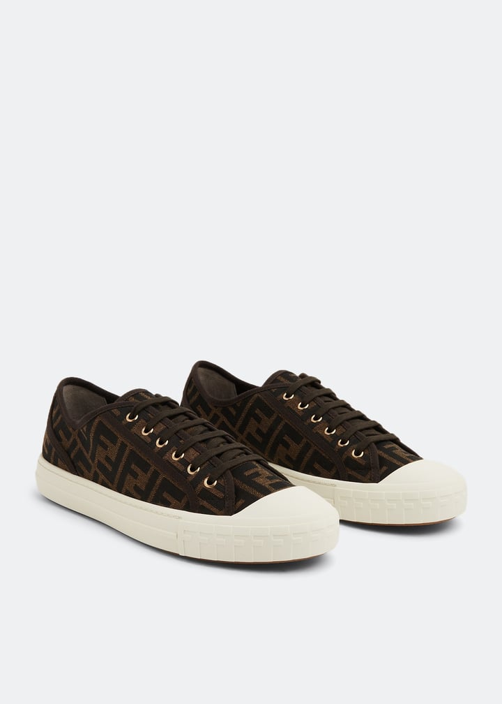 スニーカー FENDI DOMINO SNEAKERS IN SMOOTH LEATHER Fendi Domino Low-Top Sneakers Leather Black – voilà.id