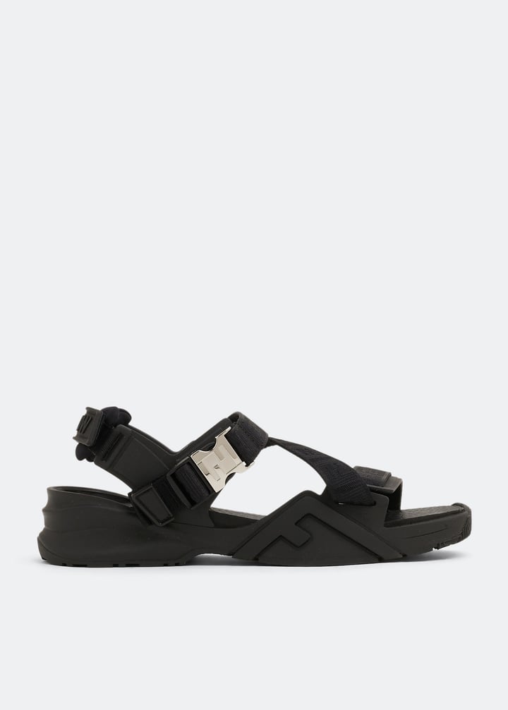 FENDI Flow sandals for Men - Black in UAE | Level Shoes