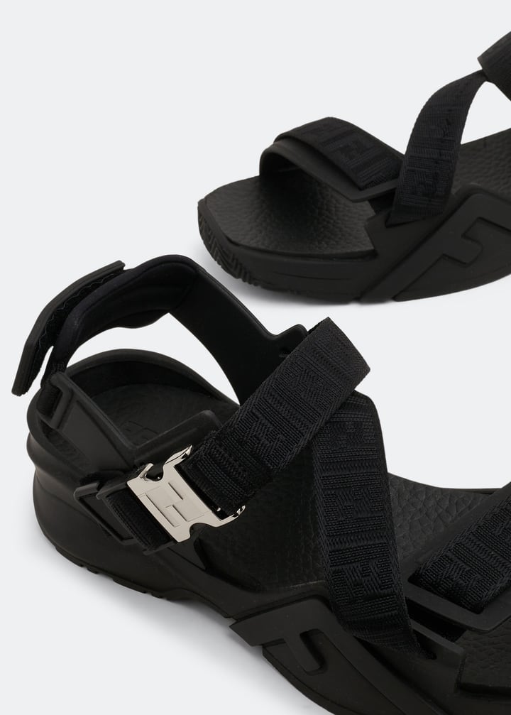 FENDI Flow sandals for Men - Black in USA | Level Shoes display picture 3