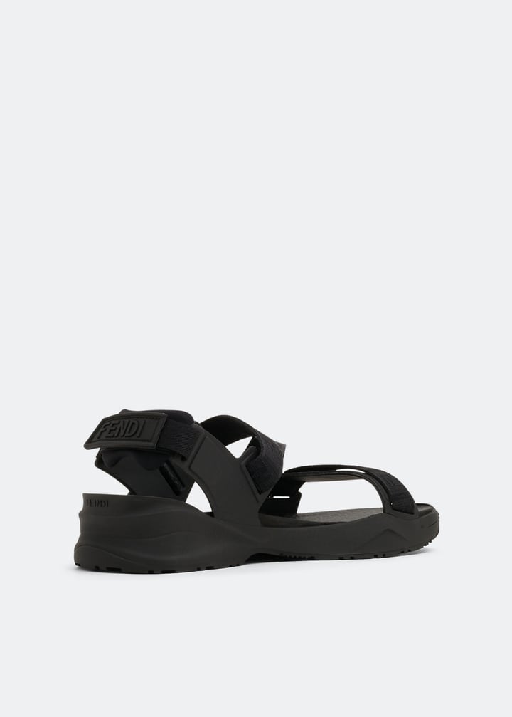 FENDI Flow sandals for Men - Black in USA | Level Shoes