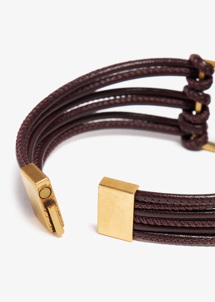 Saint Laurent Babylone cord bracelet for Women - Brown in