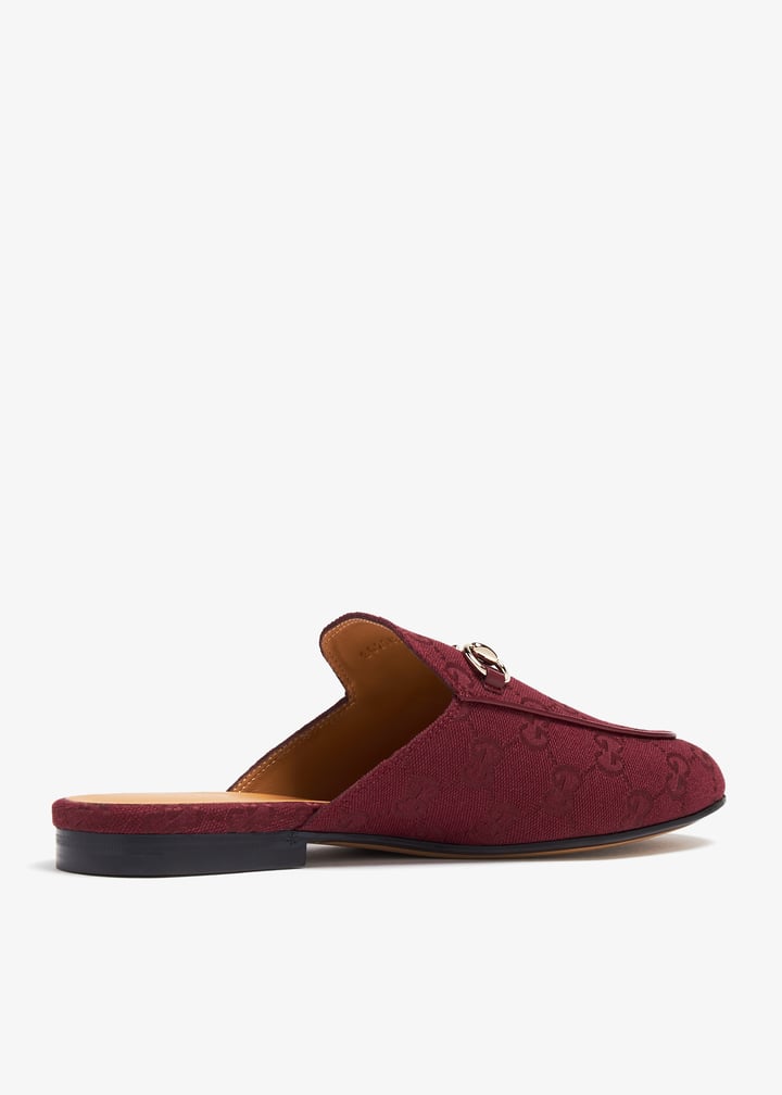 サンダル・ミュール Gucci Burgundy Gg Fabric Slippers サンダル・ミュール Gucci Burgundy Gg Fabric Slippers
