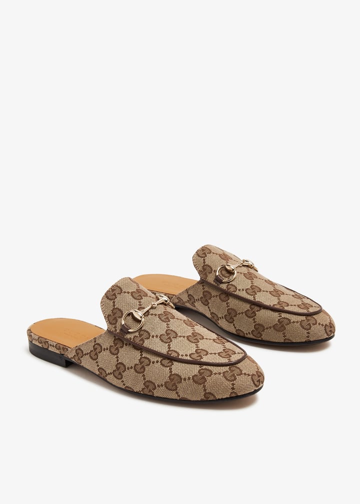 セール★Gucciグッチ★PRINCETOWN Women's Princetown slipper with crystal Horsebit in beige