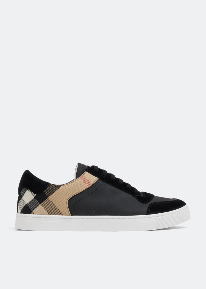 【送関込】Burberry☆Leather sneaker with house check motif Burberry Leather sneaker with checkered house motif | The