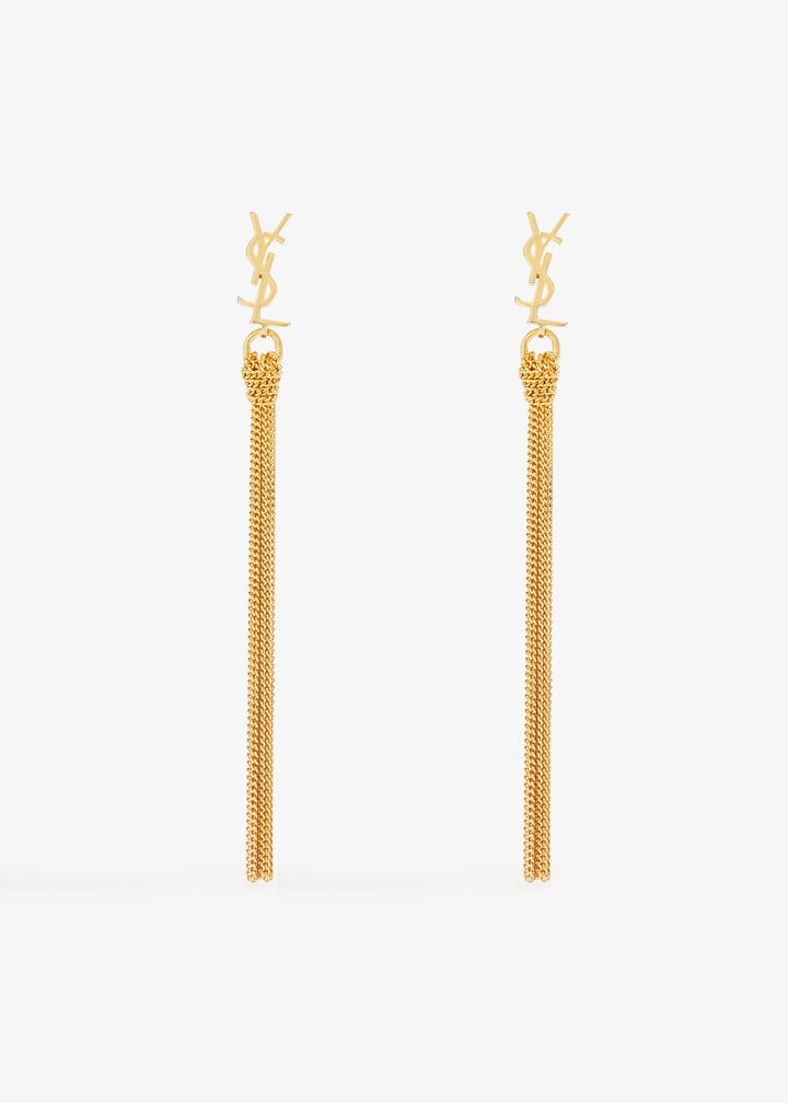 【関税＆送料込み】Saint Laurent Cassandre Tassel l Ear Saint Laurent Cassandre Tassel Earrings in Metal | Saks