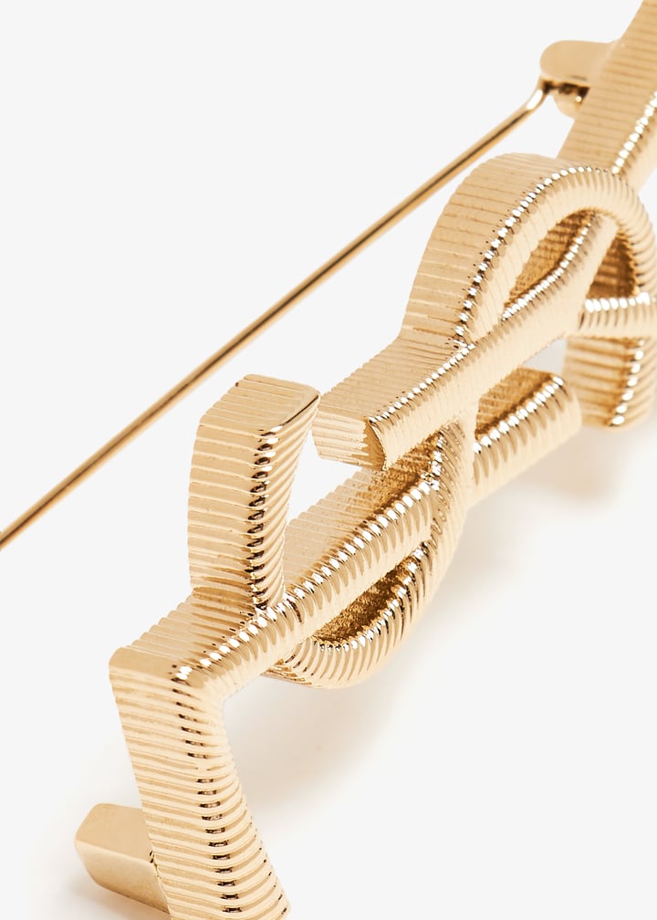 ブローチ・コサージュ Saint Laurent Cassandre Spill In Gold l SAINT LAURENT Cassandre gold-tone brooch | NET-A-PORTER