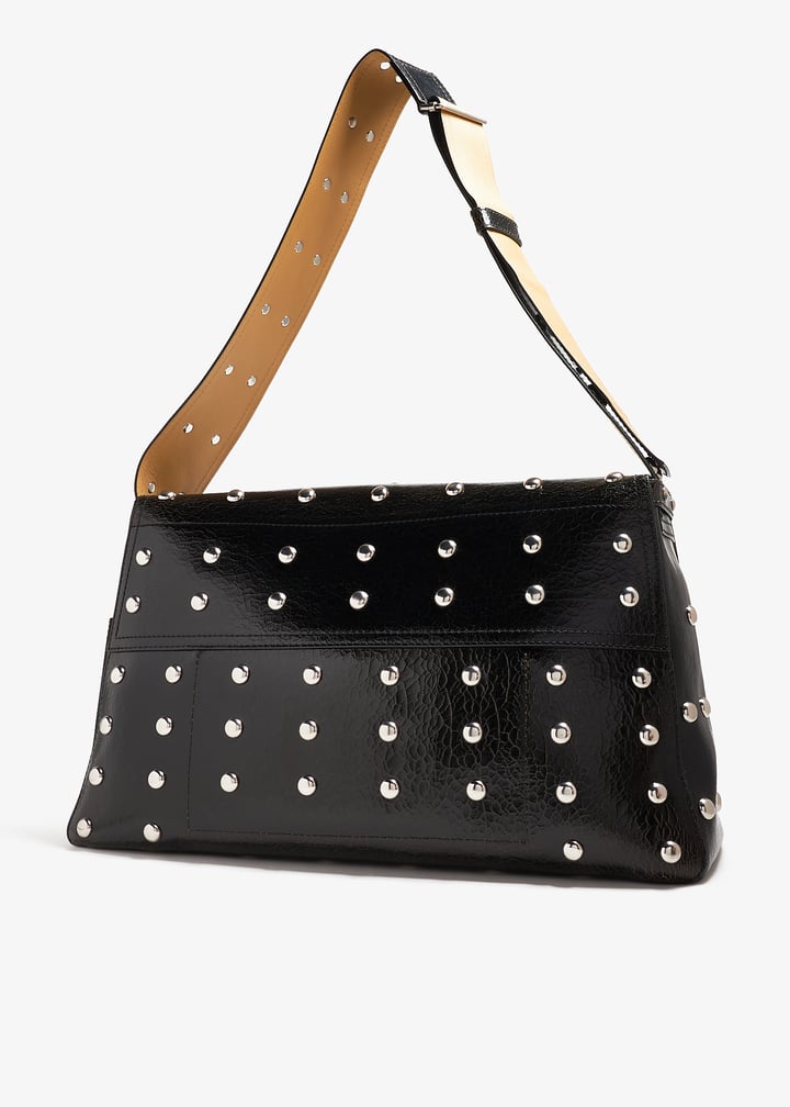 【送料&関税込】Alexander McQueen The Slouch Crossbody Bag McQueen Alexander Slouch Embellished Leather Shoulder Bag