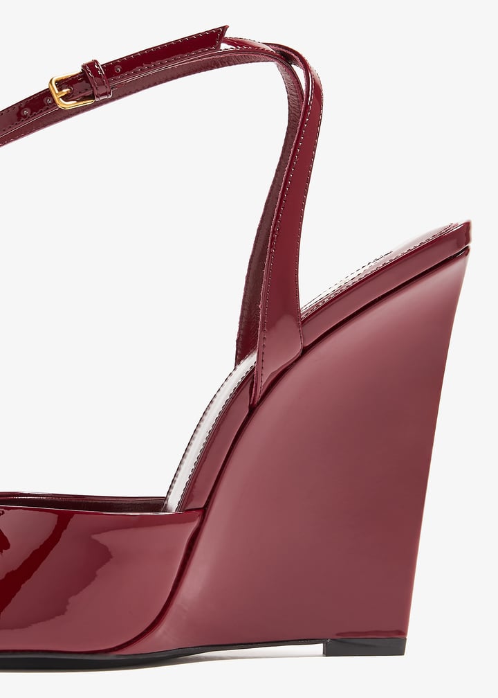 パンプス SAINT LAURENT Burgundy Leather Miller Wedges Saint Laurent Burgundy Leather Miller Wedges Saint Laurent