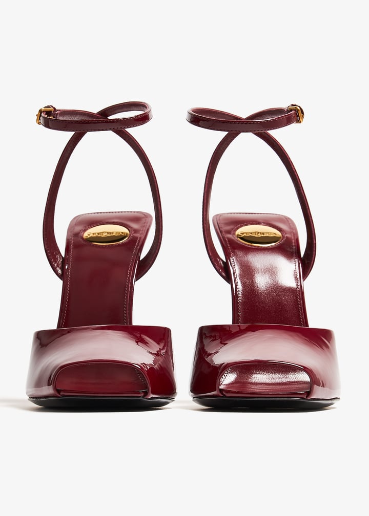 Saint Laurent Scandale wedge sandals for Women - Burgundy in