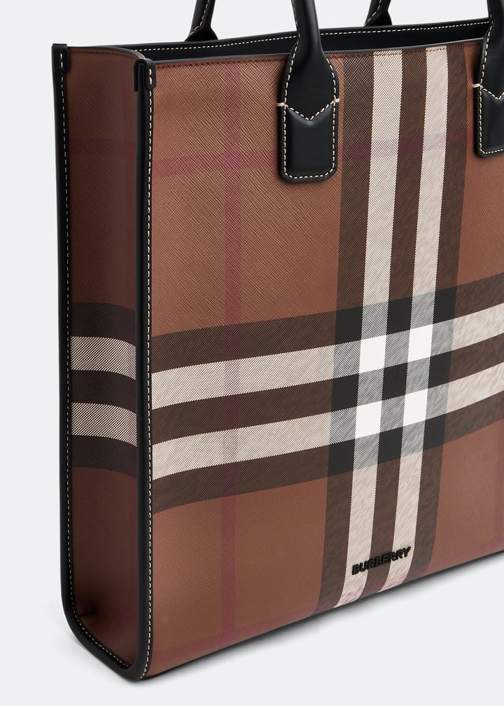 【関税＆送料込み】Burberry Medium Check Tote Bags Medium Check Tote in Black/calico - Women | Burberry® Official