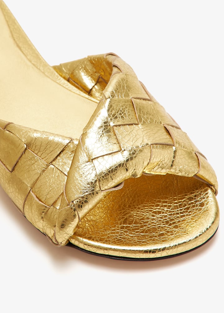 Bottega Veneta Blink flat sandals for Women - Gold in UAE