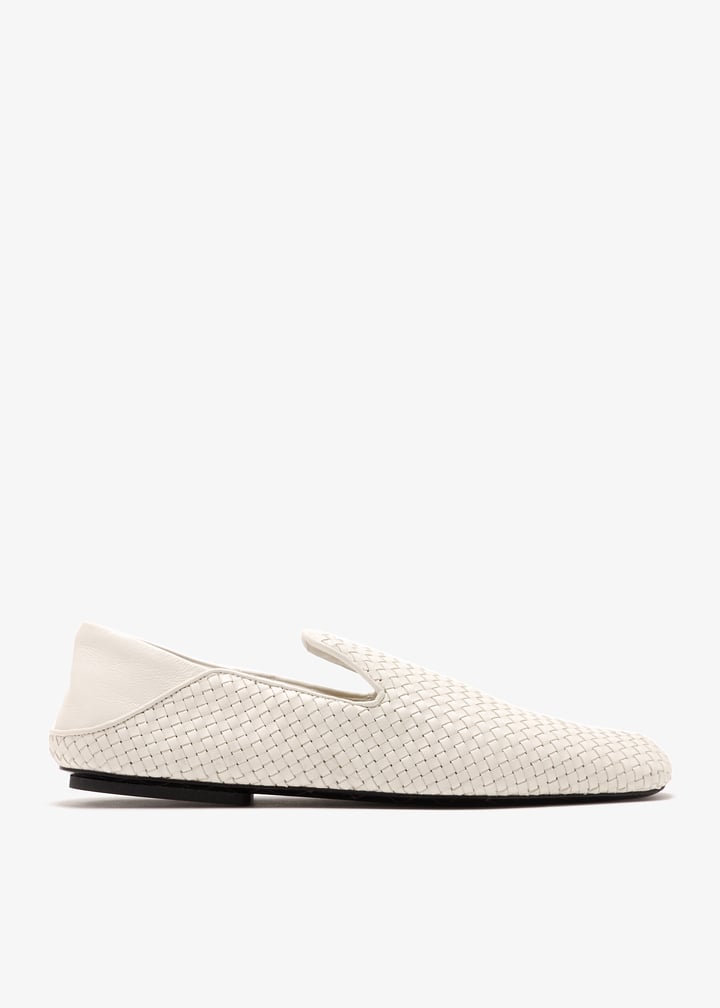 サンダル・ミュール Bottega Veneta Ivory Leather Adamo Slippers Bottega Veneta® Women's Adamo Slipper in White. Shop online now.