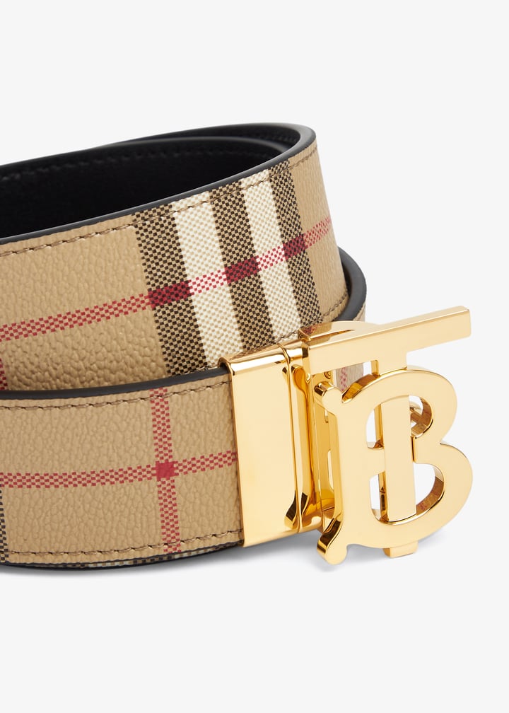 【新品未使用】Burberry Gold buckle leather belt Luxury belt - Burberry fine belt in black leather with gold logo
