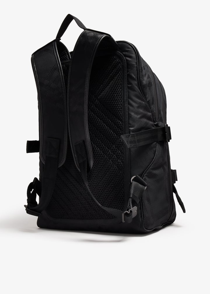 Burberry Check jacquard backpack for Men - Black in Bahrain