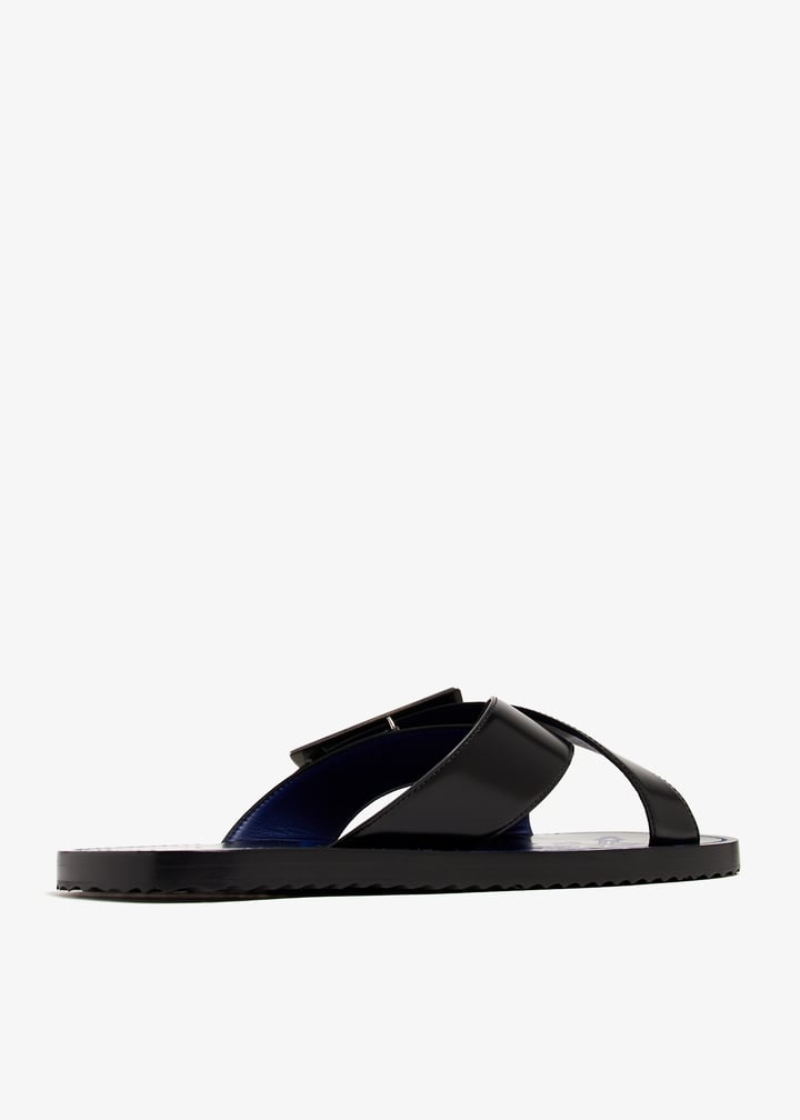 Burberry Strip Shield sandals for Men Black in Kuwait Level Shoes