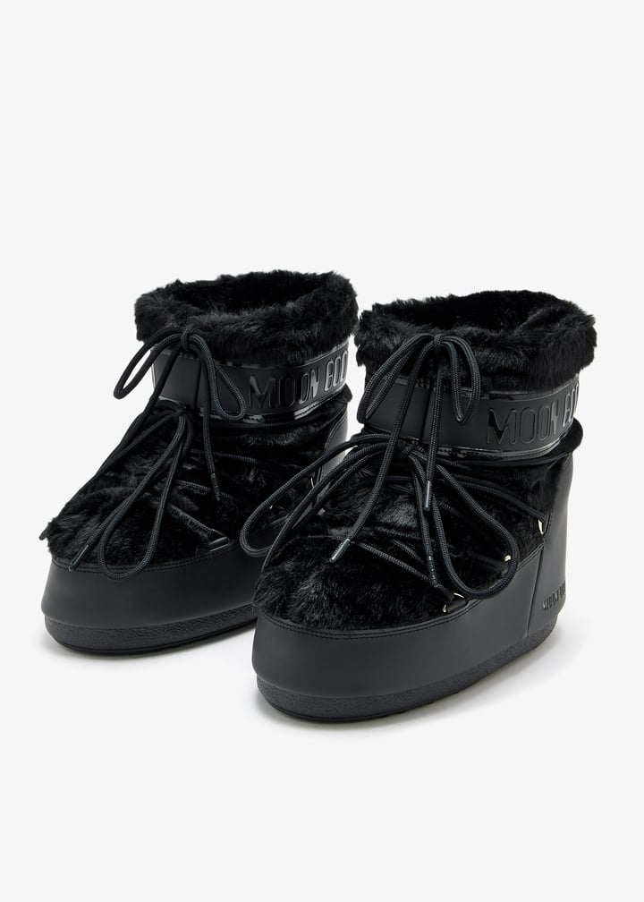 Moon Boot Icon low faux fur boots for Women - Black in KSA | Level