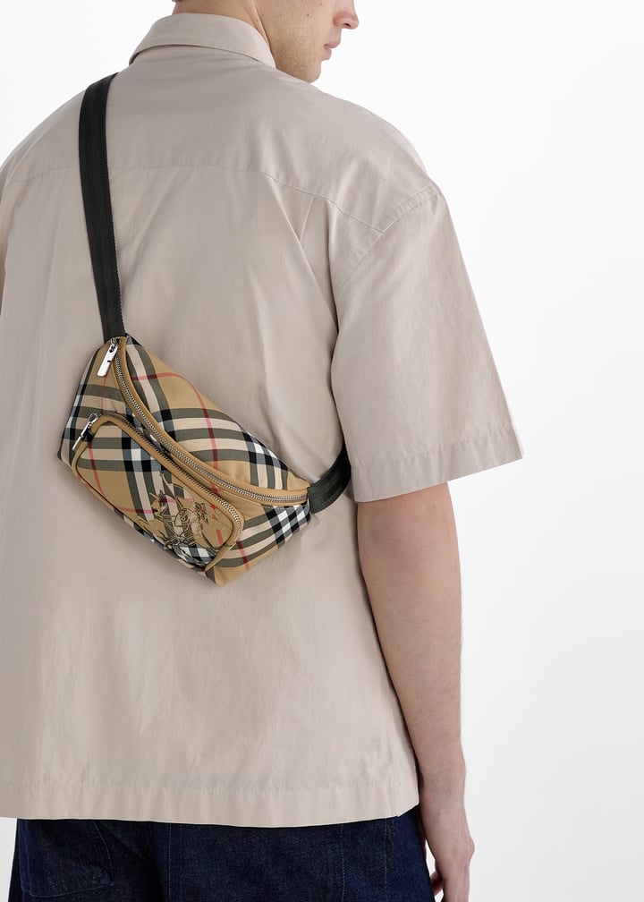 Burberry Small Check belt bag for Men Beige in UAE Level Shoes
