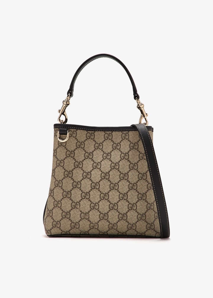 Gucci GG Emblem mini bucket bag for Women - Printed in KSA