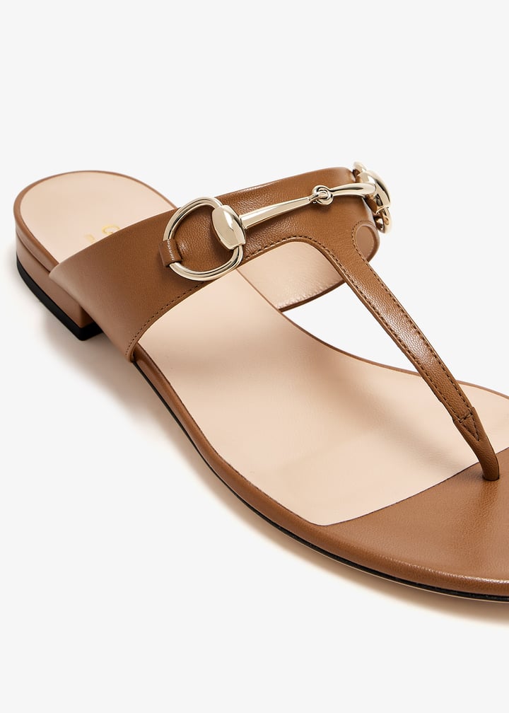 Gucci Horsebit thong sandals for Women - Brown in UAE