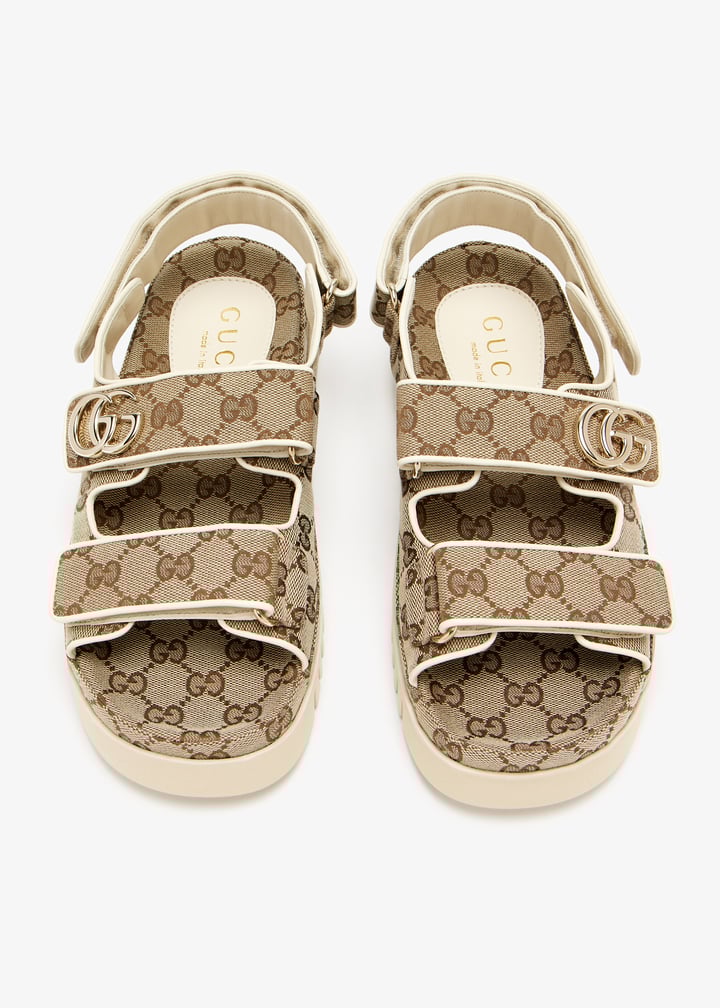 【関税&送料込】Gucci Gucci Sandals Women's GG platform sandal in beige and dark brown Original
