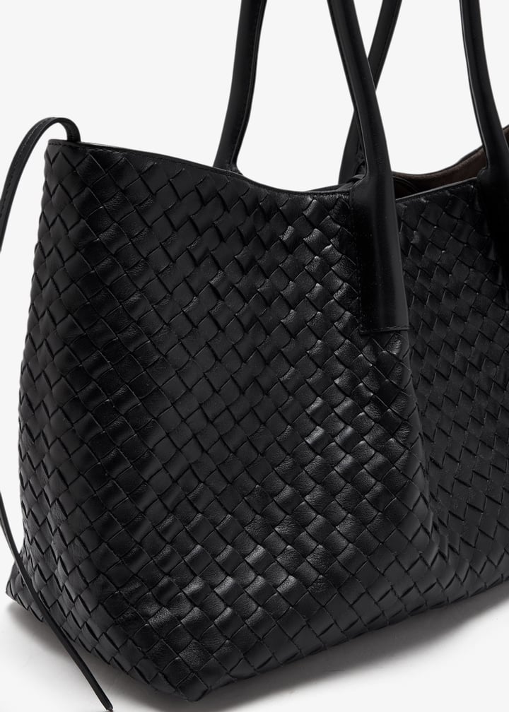 トートバッグ Bottega Veneta Black Leather Pinacoteca Shopping Bag Bottega Veneta® Women's Pinacoteca in Black/fondant. Shop