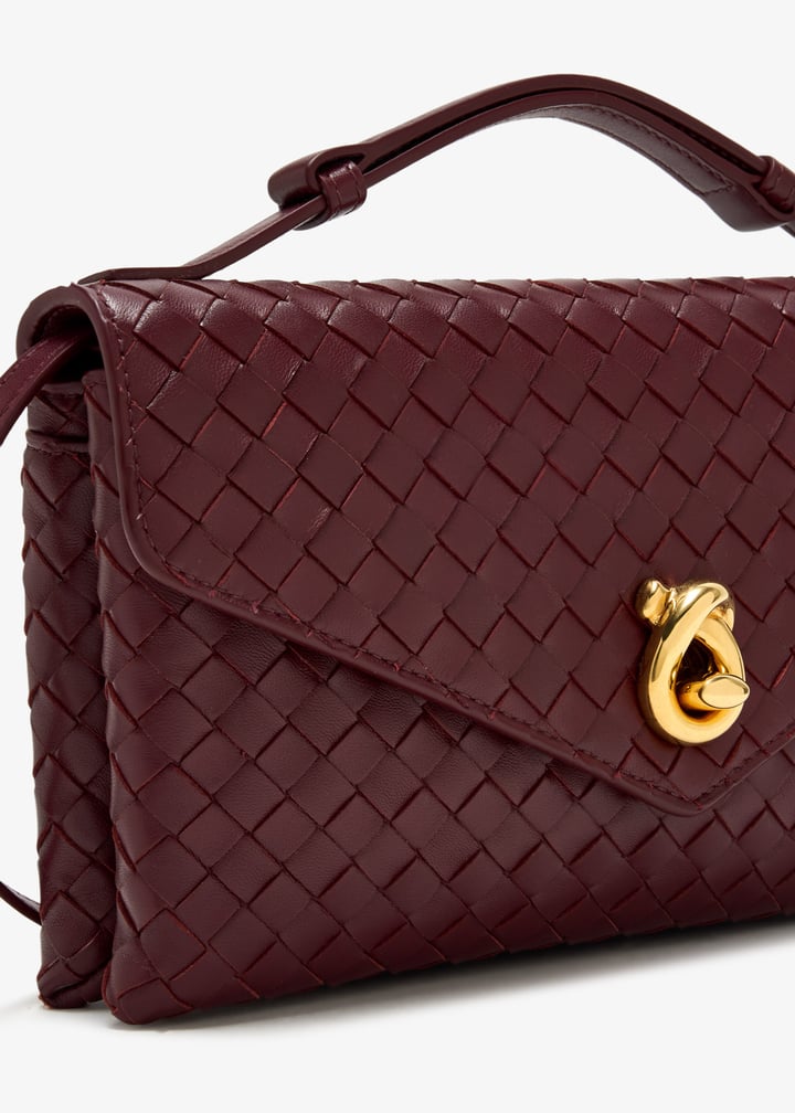 Bottega Veneta Knot Lock crossbody bag for Women - Burgundy