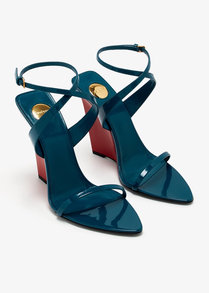 Saint Laurent Salomé wedge sandals for Women - Blue in UAE
