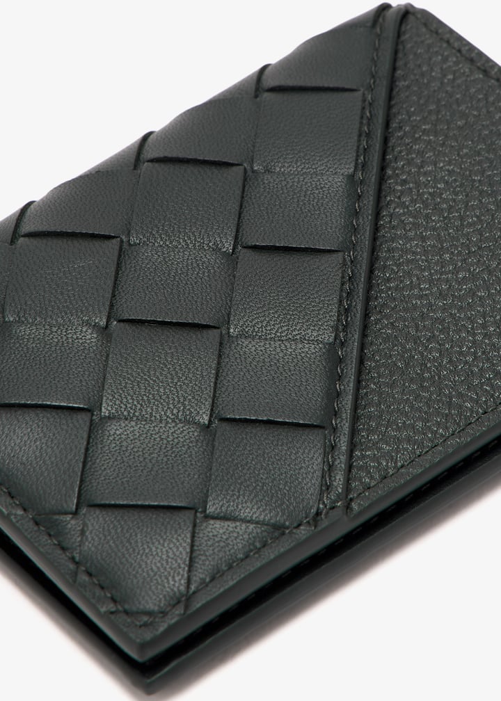 Bottega Veneta Intrecciato diagonal slim flap card case for
