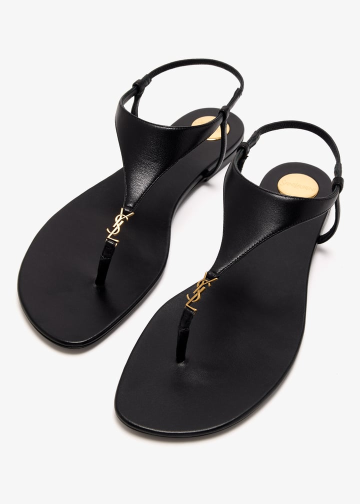 Saint Laurent Cassandra flat sandals for Women - Black in