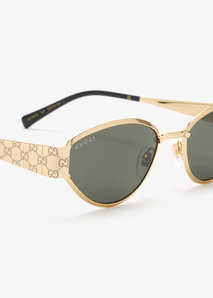 小物 GUCCI Interlocking gold frame sunglasses Gucci GG1322SA XXL (64 - 16) with Grey lenses and Gold frame