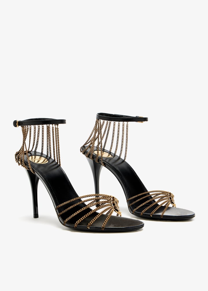 Saint Laurent Babylone sandals for Women - Gold in Qatar