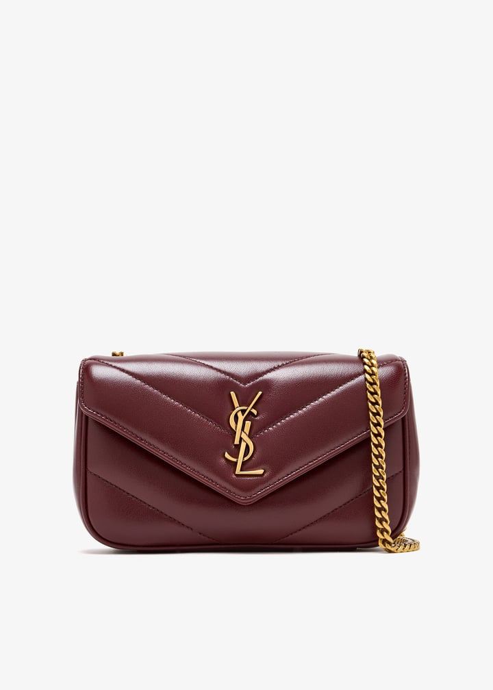 Saint Laurent Loulou mini chain bag for Women - Burgundy in