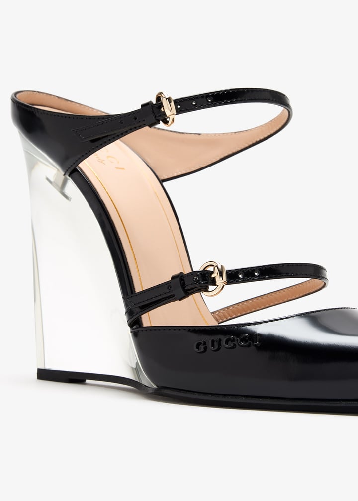 VIP価格！【GUCCI】Christy Wedge Mules ウェッジソールサンダル Gucci Christy wedge mules for Women - Black in UAE | Level Shoes